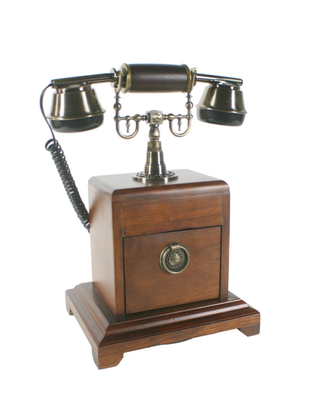 Téléphone vintage en bois et métal : style années 1920 CAL FUSTER Store