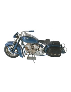 Moto decoración en metal color azul estilo retro. Medidas: 14x27x11 cm.