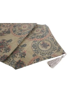 Camí de taula decoratiu estampat color beix fosc estil vintage. 2