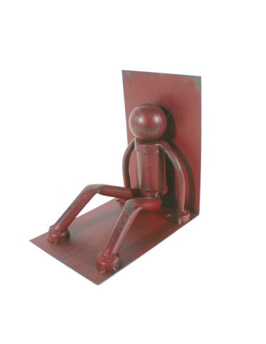 Porte-livre rouge de style industriel. Mesures: 15x15x10 cm.