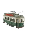 Tranvía replica retro color verde para coleccionables modelo Lisboa.