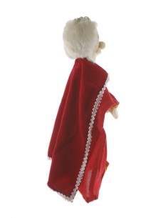 Roi avec marionnette cape et marionnette à main avec tête en bois jouet classique et traditionnel pour garçons filles. 2