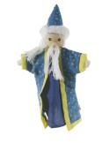 Titella de mà Mag amb barba amb cap de fusta joguina clàssica i tradicional per a nens nenes.