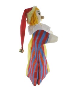 Titella de mà disseny bufó amb cap de fusta joguina clàssica tradicional per a nens nenes 2