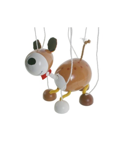 Titella i titella de corda de fusta model gos joguina clàssica i tradicional per a nens, nenes