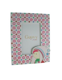 Cadre photo en bois pour enfants avec cadeau original de fleurs roses