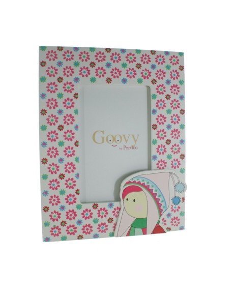 Cadre photo en bois pour enfants avec cadeau original de fleurs roses