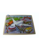 Puzzle de 96 piezas de madera con dibujo aeropuerto, rompecabezas para niños, juego de mesa