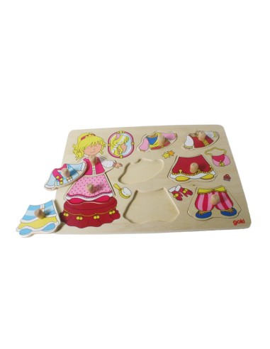 Puzzle Robe de Princesse : Un puzzle en bois pour apprendre la reconnaissance, les formes et les espaces