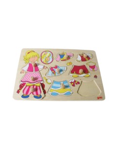Puzzle encajable de vestidos de princesa de madera puzle para aprender reconocimiento, formas y espacios 2