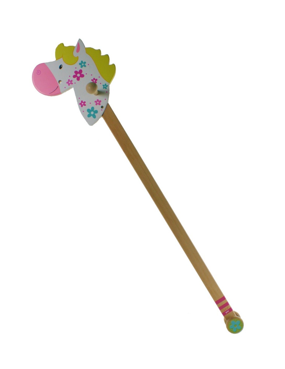 Caballito de palo para las Princesas de la casa Caballo de palo color rosa con flores juguete tradicional