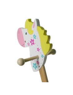 Caballito de palo para las Princesas de la casa Caballo de palo color rosa con flores juguete tradicional 2