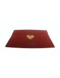 Felpudo grande rectangular color granate diseño corazón de fibra coco para entrada hogar jardín terraza