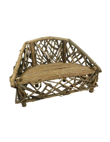 Banc en bois renfloué style rustique très original pour deux places, décoration, maison.