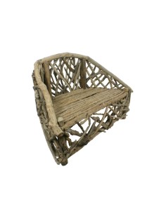 Banc en bois renfloué style rustique très original pour deux places, décoration, maison. 2