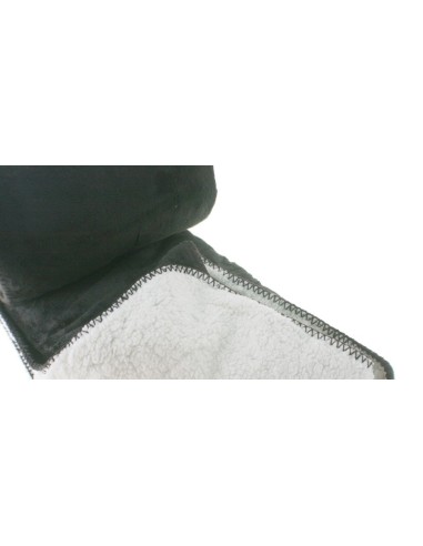 Manta per a Sofà i Llit Reversible de Borreguito dos Colors Marró Fosc i Clar Decoració Llar.