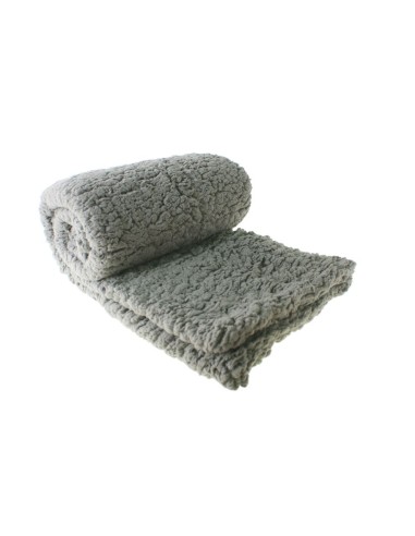 Canapé et couverture de lit en peluche gris très doux