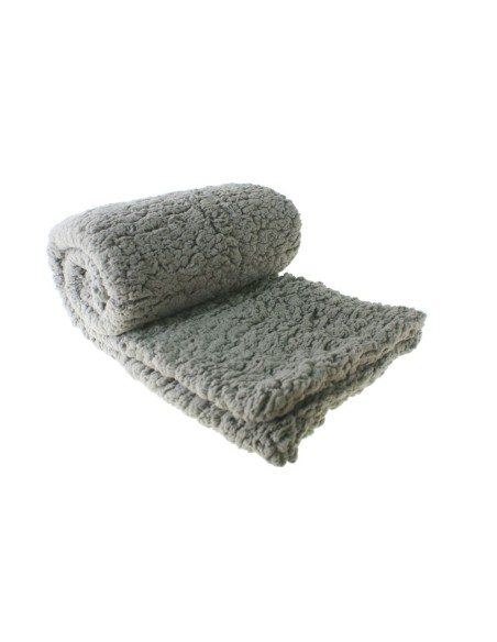 Manta para sofá y cama de felpa suave color gris. Medidas: 130x170 cm.