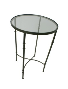 Tauleta Vetllador Rodona de Metall i Sobre de Cristall Estil Nòrdic Vintage Complement per a la Llar. 2