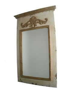Espejo de pared con marco de madera acabado rustico con relieve 2