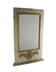 Espejo de pared con marco de madera acabado rustico con relieve