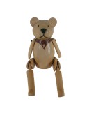 Figura decorativa de oso articulada realizado en madera maciza.