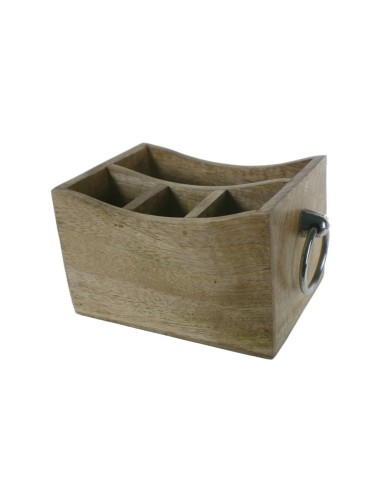 Caixa contenidor de fusta amb separadors i nanses decoració vintage