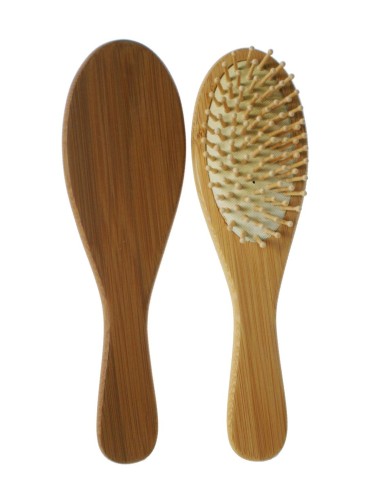 Cepillo madera para el pelo y reducir el encrespamiento y la rotura