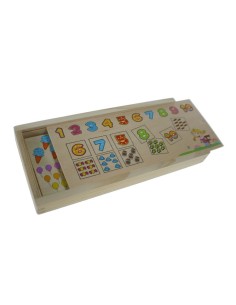 Juego de memoria observación y atención de números y figuras de madera juego memo infantil 2
