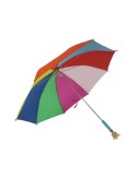 Paraguas infantil multicolor arcoíris con figura madera en asa para niño niña