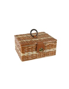 Costurero de mimbre pequeño con asa color miel para accesorios cesto costura,bordado,bolillos,paschwork. 2