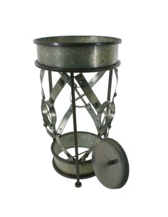 Paragüero metal color estaño decoración mueble recibidor estilo vintage 2