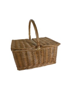 Cesta de mimbre rectangular con tapas. Medidas: 40x30 cm. 2