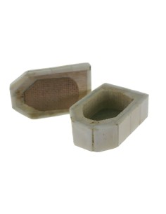 Petite boîte en os véritable blanc avec couvercle 2