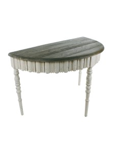 Console de base blanche et plateau en bois vieilli. Mesures: 116x57 cm. 2