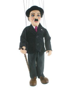 Marioneta de cuerda Charles Chaplin. Medidas: 41 cm.