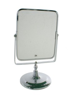 Espejo Cromado para Baño o Tocador con Aumento, Cristal de Doble Cara Diseño Moderno. 2