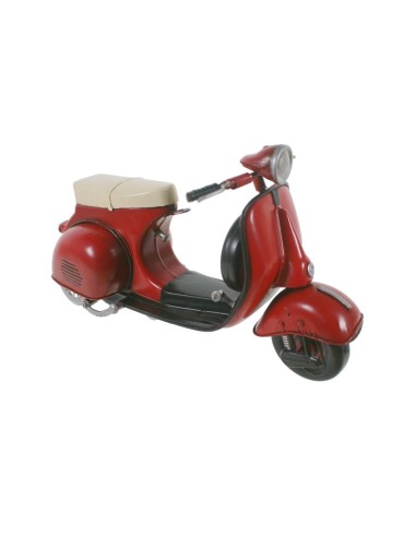 Ciclomotor scooter rojo Vintage. Medidas: 29x13 cm.