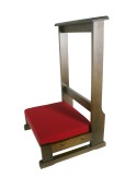 Reclinatorio de madera maciza con cojín acolchado reclinatorio individual realizado artesanalmente.