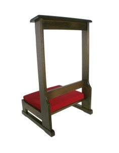 Reclinatorio de madera maciza con cojín acolchado reclinatorio individual realizado artesanalmente. 2